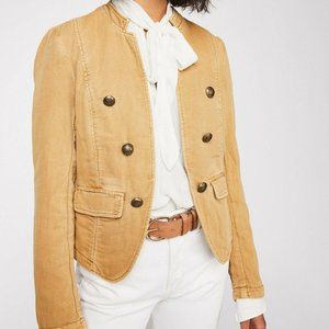 Free People Jagger Cotton Lace-up Cuffs Blazer XS